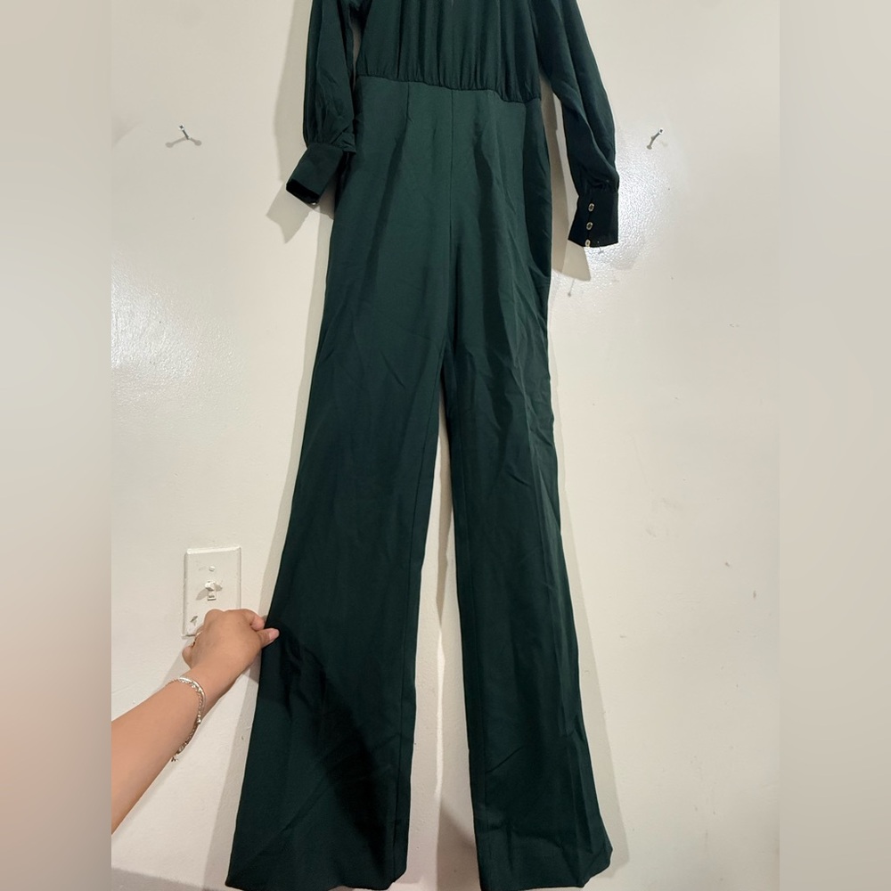 Marciano Dark Green Long-Sleeve High-Neck Jumpsuit - Picture 6 of 8
